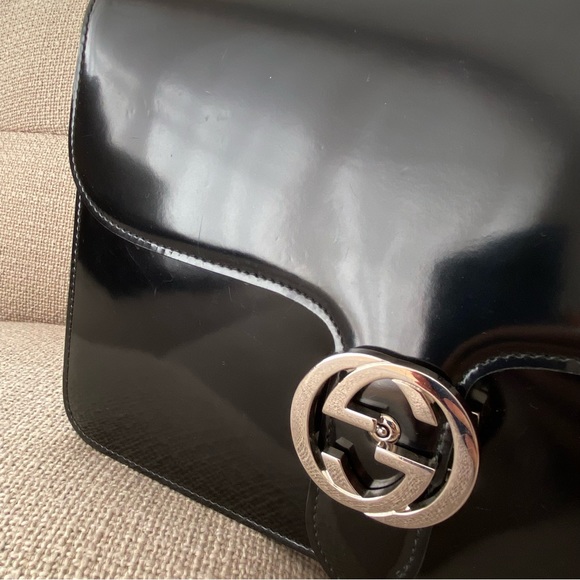 GUCCI GG Interlocking shoulder in black leather Medium size - Picture 7 of 15